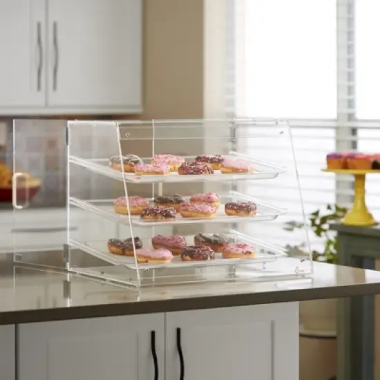 Olde Midway 3-Tier Acrylic Bakery Display Case with Trays image {3}