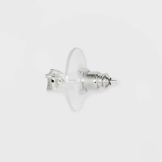 Sterling Silver Rectangle Pear Cubic Zirconia Stud Earring Set 4pc - A New Day&trade; image {1}