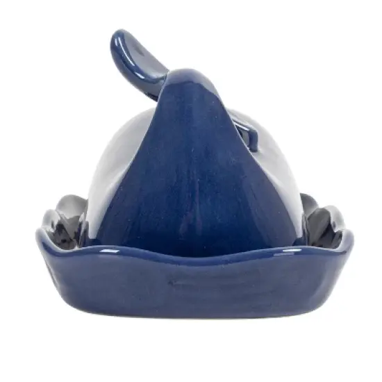 Storied Home Coastal Stoneware Whale Shaped Butter Dish image {5}