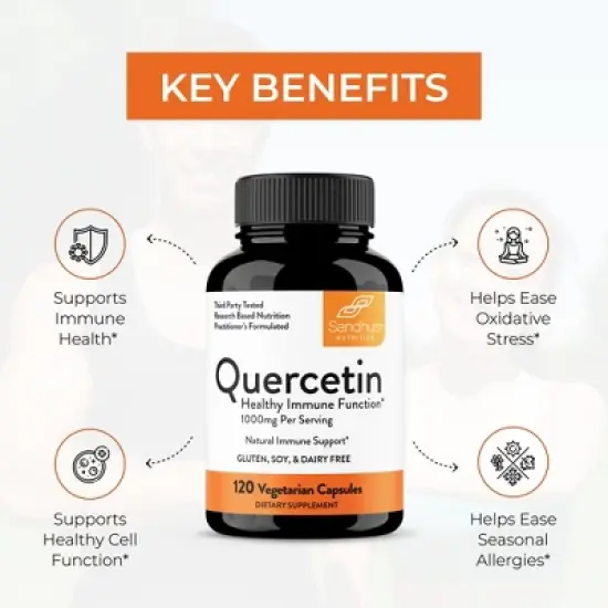 Sandhu's Quercetin 1000mg Per Serving Vegetarian Capsules for Men and Women, Supports Immune Health image {4}