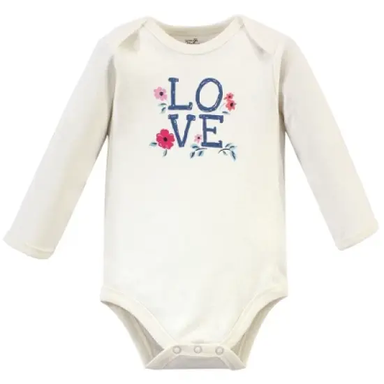 Touched by Nature Baby Girl Organic Cotton Long-Sleeve Bodysuits 5pk, Garden Floral image {5}