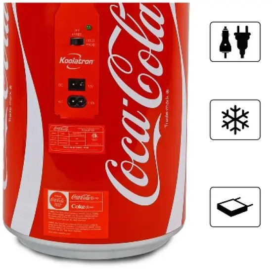 Coca-Cola 8 Can Portable Mini Fridge 12V DC 110V AC 5.4L Cooler - Red image {7}