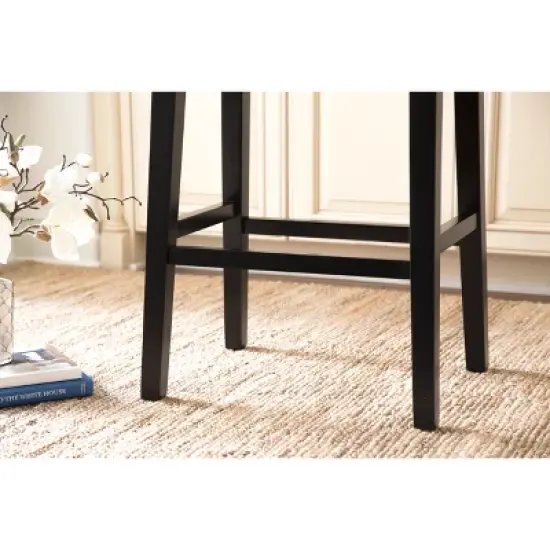 Dakota Bonded Leather Saddle Barstool Teal - Abbyson Living image {4}