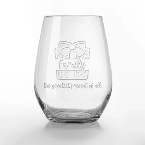Creative Products Family is the Greatest Present 15 oz. Stemless Wine Glass image {3}