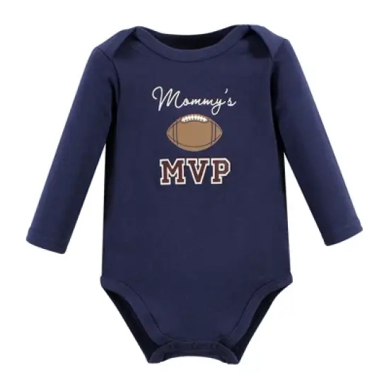 Hudson Baby Infant Boy Cotton Long-Sleeve Bodysuits, Football Mvp image {4}