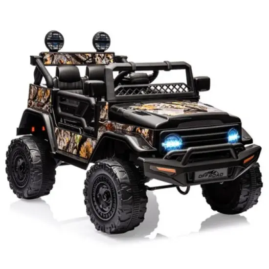 Acekool 12V Kids Ride-On Truck with Remote, Bluetooth, LED Lights & Spring Suspension image {8}