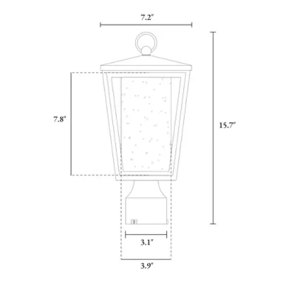 LNC Hewifda  15.7-in Black and Gold with Textured Glass Modern Outdoor Lights Lamp Posts image {2}