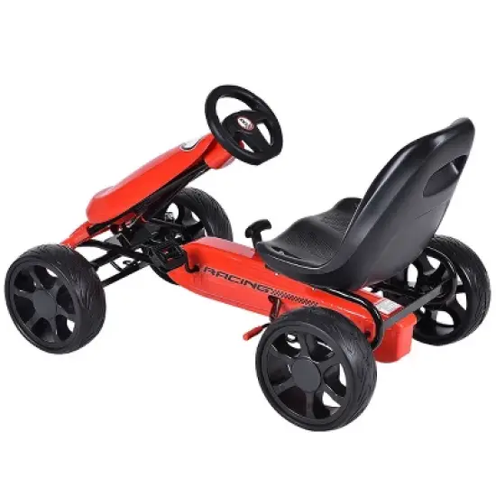 Costway Go Kart Kids Ride On Car Pedal Powered 4 Wheel Racer Stealth Outdoor Toy image {3}