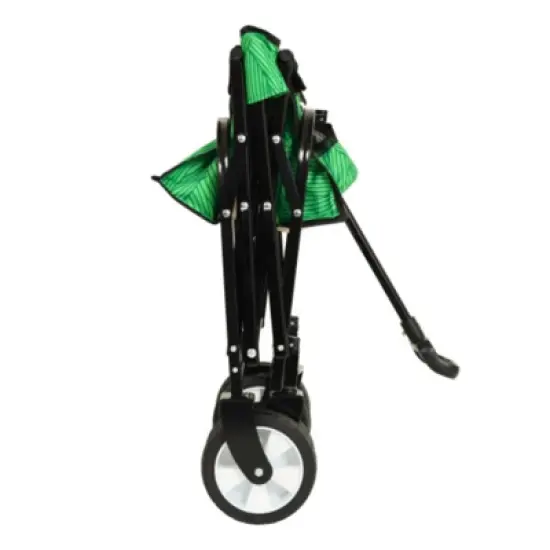 FURNIinspire Outdoor Serving Carts Minimeetall Collapsible Foldable Wagon Cart Utility Wagon Grocery Cart 225lbs, Green, 35.04"*22.44"*38.58" image {3}