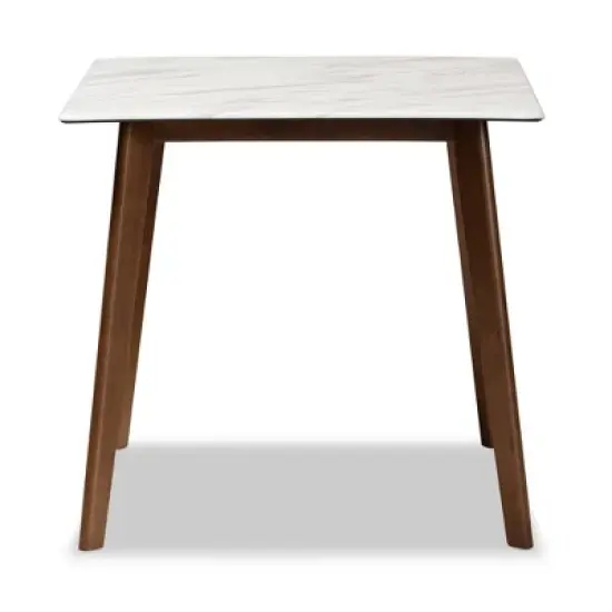 Kaylee Wood Dining Table White/Brown - Baxton Studio image {1}