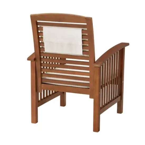 Lyndon 4pc Eucalyptus Wood Outdoor Conversation Set with Bench, Chairs & Table - Alaterre Furniture image {10}