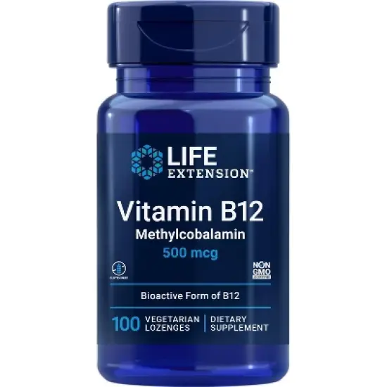 Vitamin B12 Methylcobalamin 500mcg by Life Extension  -  100 Vegetarian Lozenge image {2}