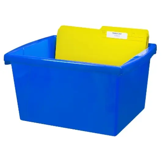 Storex 4 Gallon Storage Bin with Lid, Blue image {2}