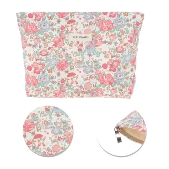 Unique Bargains Portable Rose Rabbit Makeup Bag 1 Pc image {3}