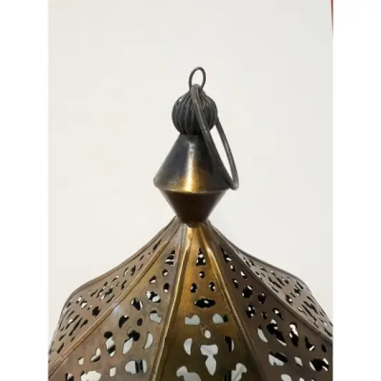 Essential Decor & Beyond 22" Moroccan Metal Hanging Lantern Decorative Accent image {3}