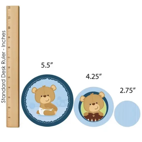 Big Dot of Happiness Baby Boy Teddy Bear - Baby Shower Decor and Confetti - Terrific Table Centerpiece Kit - Set of 30 image {6}