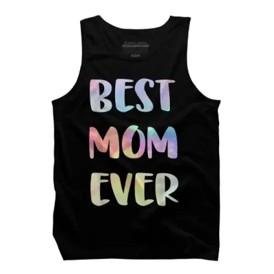 Men's Design By Humans Best Mom Ever Rainbow Bubble Text By MiuMiuShop Tank Top image {3}
