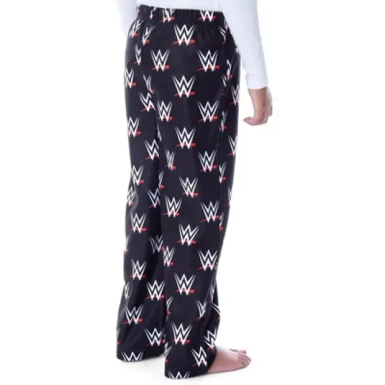 WWE Boys' Allover WWE Logo Pattern Kids Loungewear Sleep Pajama Pants Black image {1}