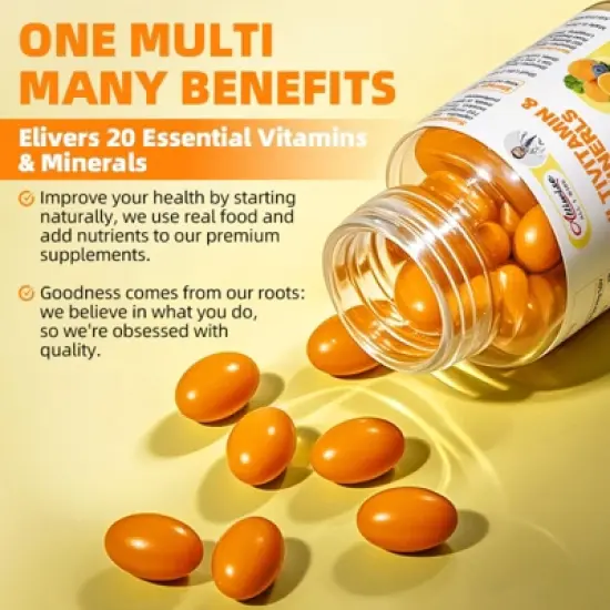 Alliwise Multivitamin & Minerals Capsules - Support Immunity & Energy, Healthy Hair & Skin - 120 Capsules image {1}