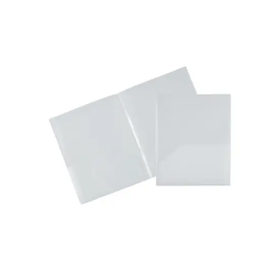 JAM Paper 4-Pocket Heavy Duty Folders Clear 2/Pack (389MP4cl) 389MP4CL image {1}
