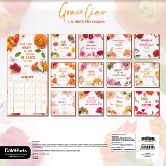 Trends International Inc. 2023-24 Wall Calendar 12"x12" Faith by Grace Ciao image {3}
