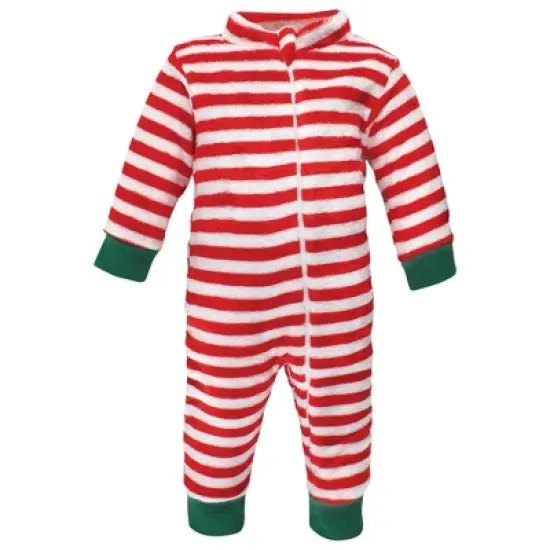 Hudson Baby Unisex Baby Plush Jumpsuits, Red Rudolph image {3}
