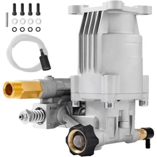 VEVOR Pressure Washer Pump, 3/4" Shaft Horizontal, 3400 PSI, 2.5 GPM, Replacement Power Washer Pumps Kit, Parts Washer Pump, Silver image {8}