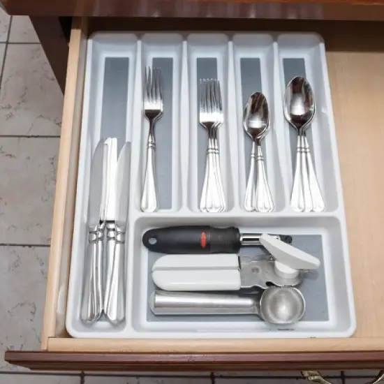 Hastings Home 6-Section Flatware, Silverware, Utensil, or Cutlery Divider Drawer Organizer image {1}