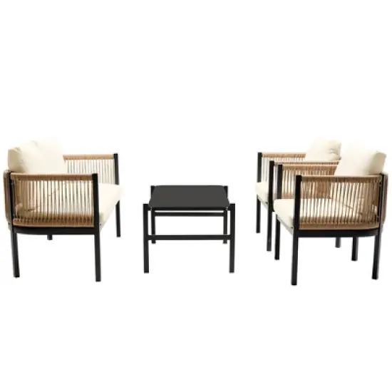 Whisen Multi-person Outdoor Sofa Combination with A Table, Suitable for Garden, Backyard and Balconies image {2}