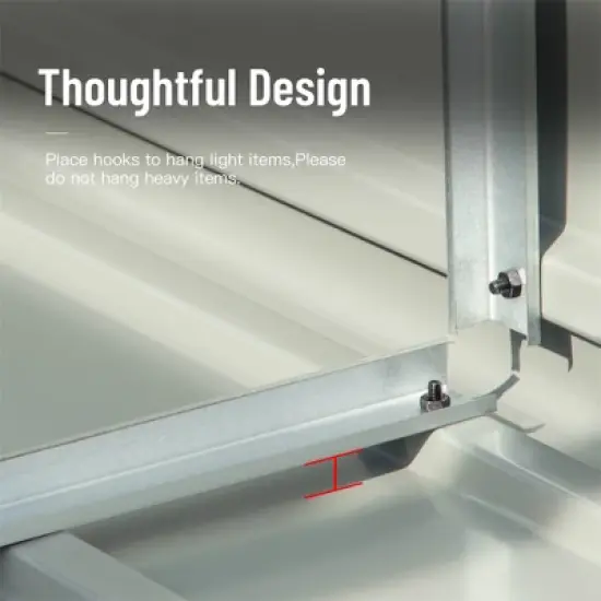 HANPURE Outdoor Storage Shed 5.7x3 FT, Metal Tool Shed with Lockable Double Door for Patio, Backyard, Garden, Lawn, Dark Gray image {5}