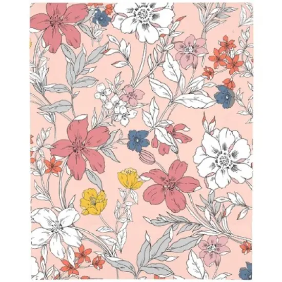 NoJo Super Soft Fitted Mini Crib Sheet - Happy Pink and White Floral image {2}