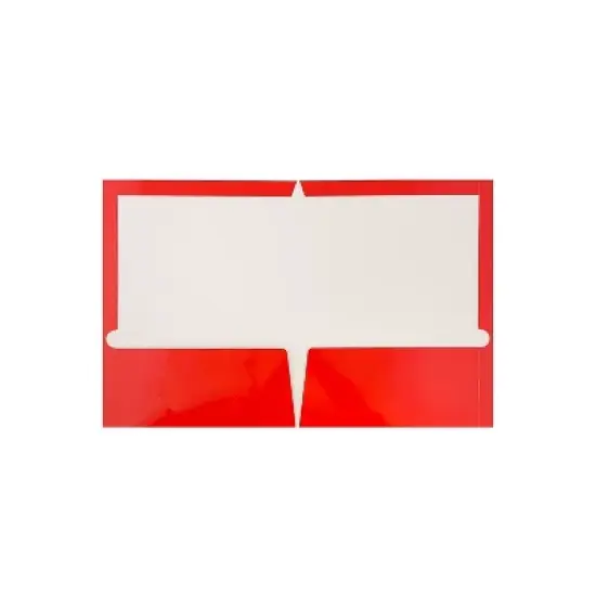 JAM Paper Laminated Two-Pocket Glossy Presentation Folders Red 385GRED image {1}