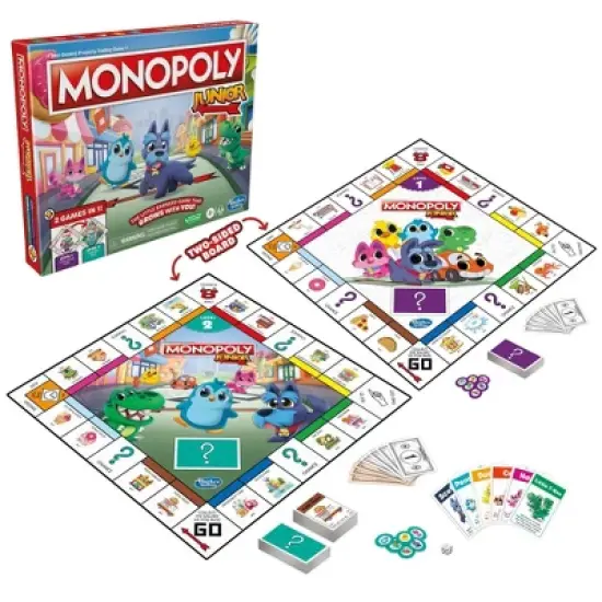 Monopoly Junior 2 Kids Board Games in 1 image {2}