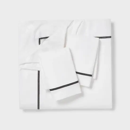 3pc Luxe Embroidered Border Duvet Cover and Sham Set - Threshold&trade; image {2}