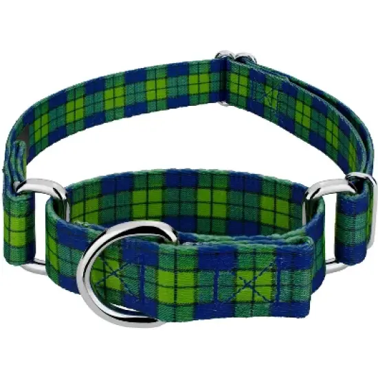Country Brook Petz Blue and Green Plaid Martingale Dog Collar image {4}