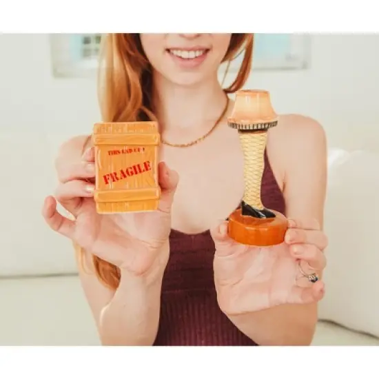 Silver Buffalo A Christmas Story Leg Lamp and Crate Ceramic Salt and Pepper Shakers | Set of 2 image {2}