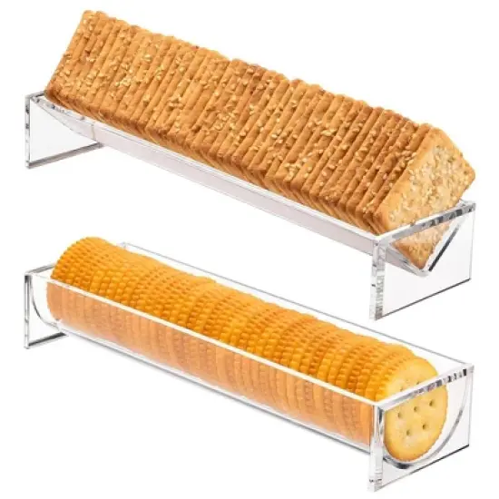 Srenta Clear Cracker Tray for Serving, Set of Rectangular Cracker Holder for Serving Trays, Acrylic Food Display Cracker Serving Stand for Home image {5}