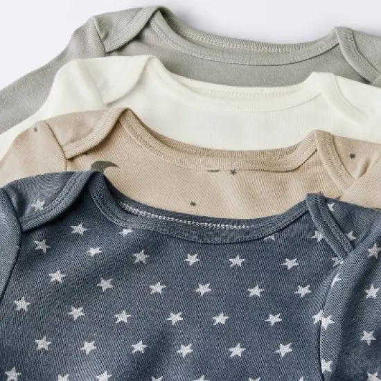 Baby 4pk Long Sleeve Moons Bodysuit - Cloud Island&trade; Gray image {2}