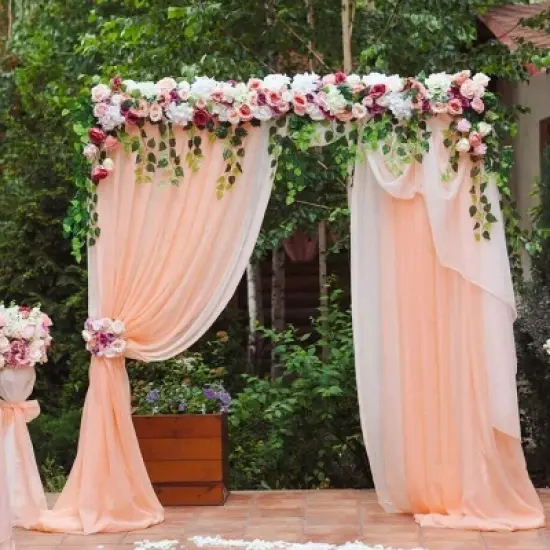 Artloge 9.8Ft Flexible adjustment Wedding Arch Backdrop Stand Rectangle Curtain Frame Flower Decoration Shelf for Wedding Venue Garden Arbor Decor image {6}