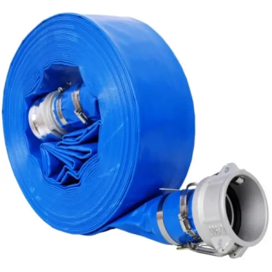Syemin Drip Irrigation 100Ft Pool Backwash Hose, Heavy Duty Water Discharge Pump Hoses for Swimming Drain Pools with Aluminum Camlock, Blue, 3"*3"*3" image {1}