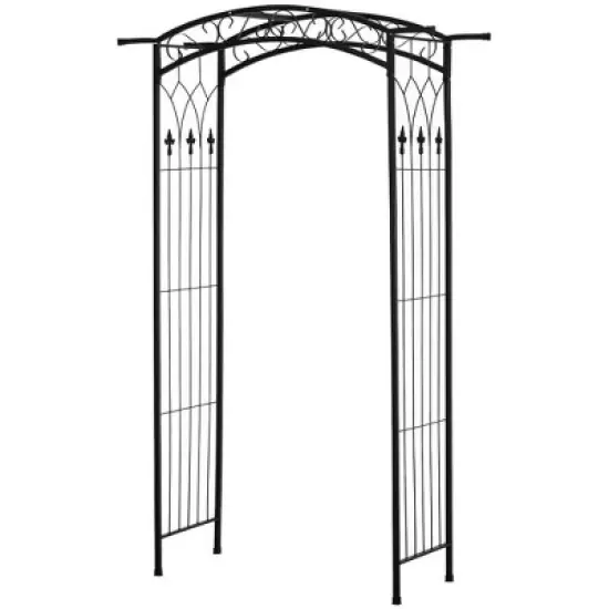Resenkos Garden Arch Plant Support Trellis,7Ft Garden Arch Arbor, Metal Arch Trellis for Climbing Vines, Garden Archway Matte Black image {11}