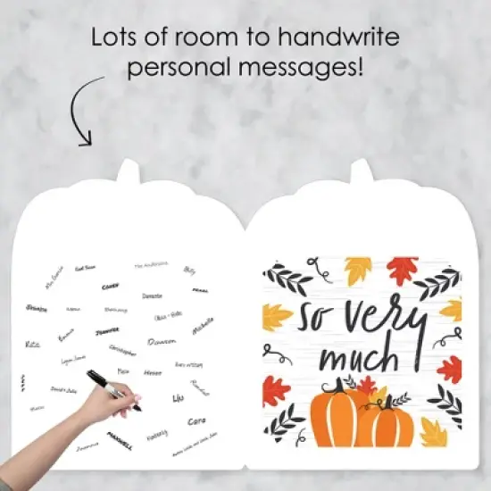 Big Dot of Happiness Fall Pumpkin - Thank You Giant Greeting Card - Big Shaped Jumborific Card - 16.5 x 22 inches image {2}