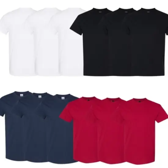 EG PRO Men's Heavyweight Cotton T-Shirt Undershirts 12-Pack Crewneck Tee for Everyday Wear image {4}