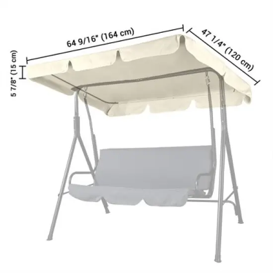 Yescom Swing Canopy Replacement UV30+ 180gsm Patio Top Cover Outdoor Ivory Black image {6}