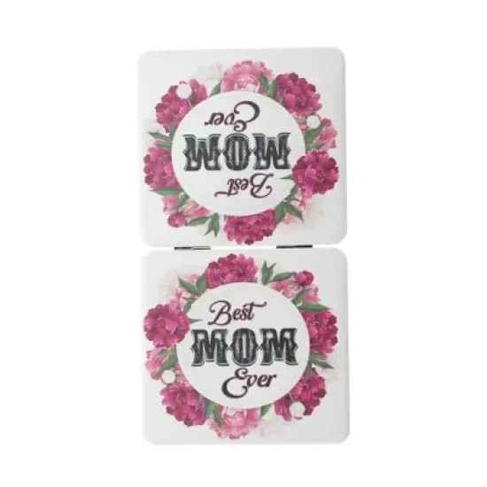 Unique Bargains Women Durable Handheld Mirror for Travel Pink Purple 1 Pc image {3}