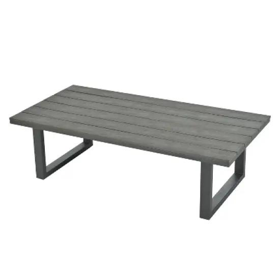 4-Piece Outdoor Patio Conversation Set, Weather-Resistant Metal Frame with Plastic Wood Tabletop, Cushioned Sofa and Chairs - ModernLuxe image {10}