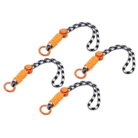 Unique Bargains Adjustable Hanging Braided Strap with Spring Ring Paracord Lanyard Keychains 4 Pcs image {5}
