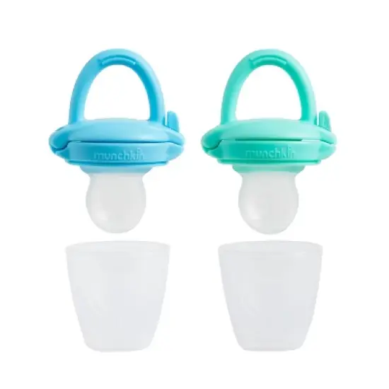 Munchkin Silicone Baby Food Feeder for Solids & Purees - Blue/Mint - 2pk image {3}