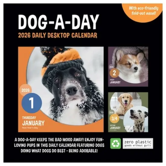 TF Publishing 8.75"x5.5" 2026 Dog A Day Daily Desktop Calendar image {5}