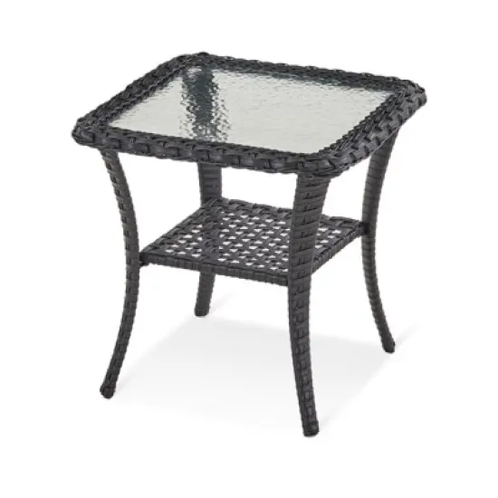 Gymojoy Patio Wicker Side Table with Storage Side Table image {2}